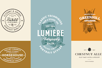 design a vintage logo badge with engraving style illustration