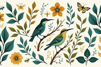 draw botanical and animal designs and patterns for you
