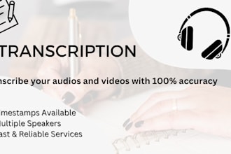 transcribe audio video to text with 99 percent accuracy 24hr delivery timestamps