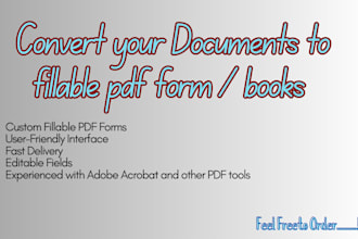 create fillable PDF forms delivered in 24 hours