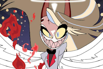 draw your hazbin hotel, helluva boss in oc