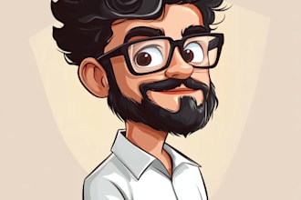 draw sports cartoon with big head or caricature style
