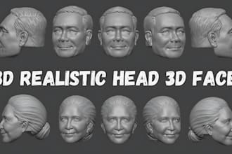 sculpt realistic 3d head 3d bust 3d face model stl in zbrush for 3d printing