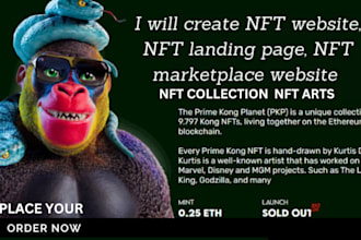 create nft landing page nft website nft minting nft marketplace art collection