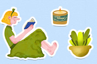 create custom funny and cute stickers, clip art