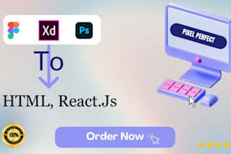 convert figma PSD xd to HTML or react with pixel perfect design