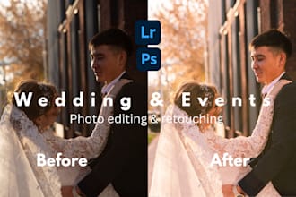 do wedding photo editing and retouching in lightroom quickly