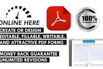 redesign remake create or design editable, fillable and attractive pdf forms