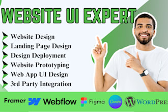 design canva website, figma landing page, framer ui template, psd to wix shopify