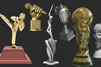 design custom 3d trophy model 3d awards model badges 3d keychain for 3d printing