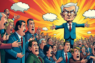 create a political cartoon art