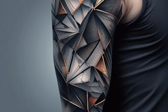 create sleeve tattoo design in geometric style
