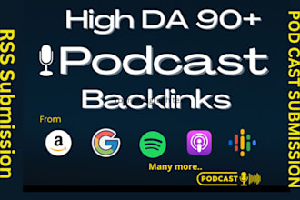 build high quality podcast backlinks from amazon spotify apple google podcast