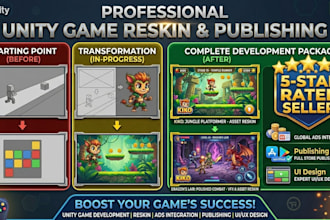 fully reskin and publish your 2d 3d unity games