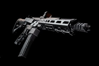 design unique modern 3d hard surface weapons