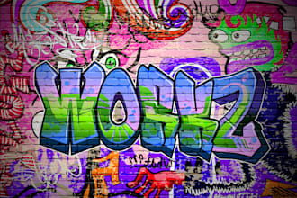 do hand lettering bubble graffiti dripping effect logo design or shirt