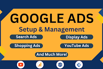 setup, manage and optimize google ads PPC campaigns