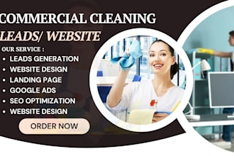 build commercial or house cleaning service website and janitorial office window