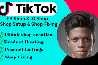 set up tiktok shop, manage tiktok shop and provide document