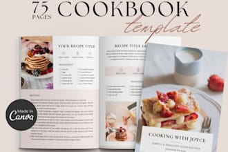 do cookbook canva ebook printable family cookbook editable recipe book