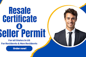 help apply for resale certificate and seller permit in any of the US state