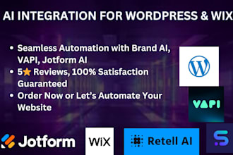 integrate wordpress wix with brand ai, vapi, retell ai, jotform ai agent