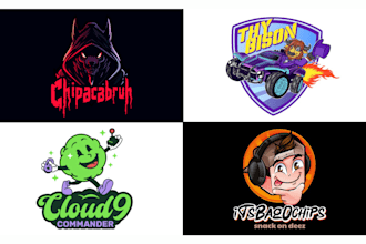 do gaming twitch esports youtube cyberpunk anime logo design