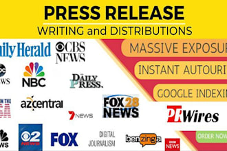do expert press release writing and do PR distribution for maximum impact
