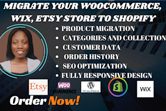 migrate your woocommerce wix etsy store to shopify website transfer