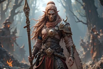 draw your dnd character art, fantasy concept art