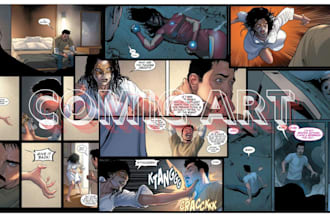 draw comic book pages, graphic novels, manga, storyboards and character design