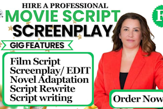 write movie script, movie script writing, movie scriptwriter, screenplay writer