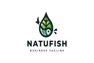 make creative beautiful nature fish logo design