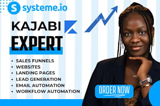 systeme io sales funnel, systeme landing page, kajabi funnel, kajabi automations