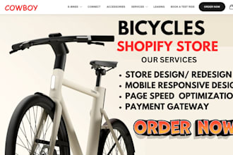design 7 figure bicycle shopify store cruiser bicycle gadget website