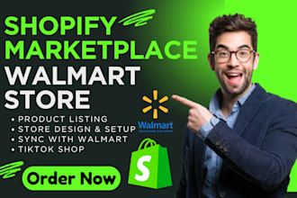 develop multi vendor ecommerce marketplace shopify store for walmart approval