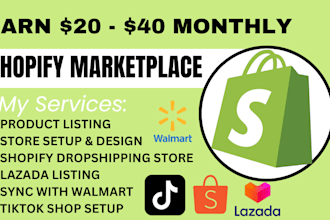 develop multi vendor ecommerce marketplace shopify store for walmart approval