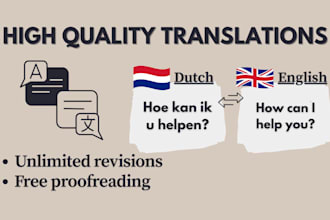 manually translate english to dutch and dutch to english