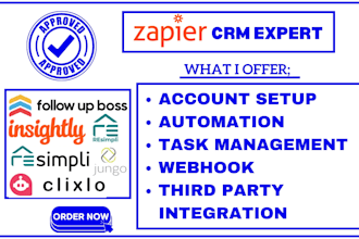 do zapier integration clixlo rei pro resimpli insightly followup boss automation