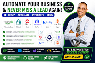 setup follow up boss automation resimpli clixlo reipro lofty zapier integration