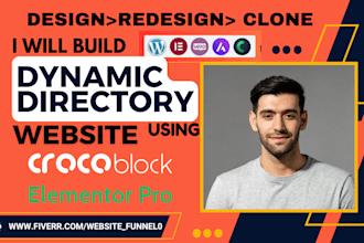 build dynamic directory website hivepress website using crocoblock elementor pro
