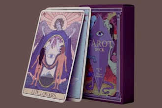 design custom deck of tarot, zodiac, oracle playing cards trading card design