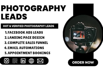 photography leads photography landing page photography website