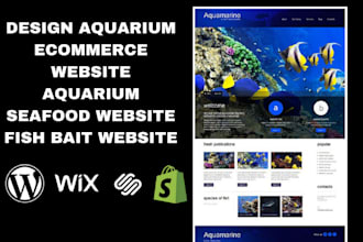 design aquarium ecommerce website aquarium seafood website fish bait website