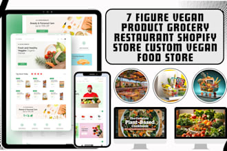 design vegan product grocery restaurant shopify store custom vegan food store