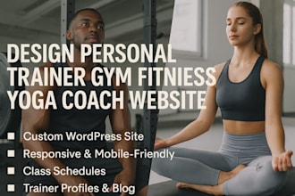 design personal trainer gym fitness yoga coach website