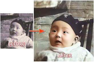 restore, edit, colorize your old photos, upscale low resolution images