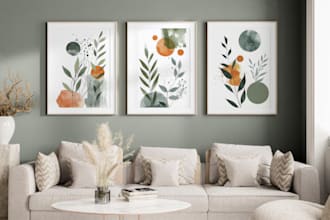 design printable wall art for etsy shop setup minimalist abstract boho wall art