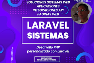 desarrollador php laravel y desarrollaré un sitio web o aplicación web php