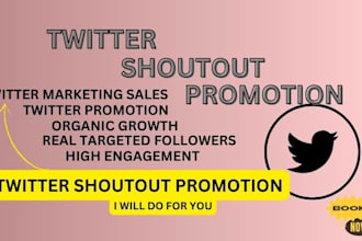 do x marketing, organic growth, promote website link,shoutout, twitter promotion